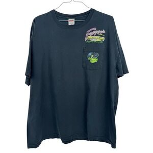 VTG Froggy's Saloon Daytona Beach Florida Biker Pocket T-Shirt 2XL Black